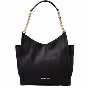 Michael Kors Newbury Leather Chain Tote Blk NWT
